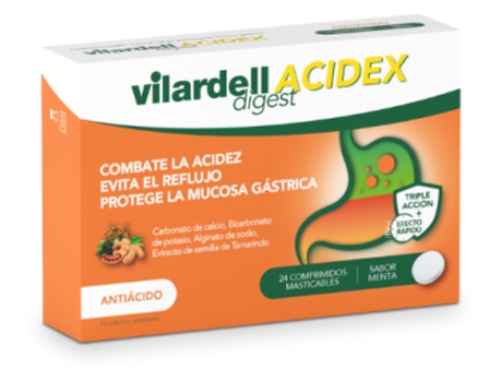 Acidex Sabor Menta 24 Comprimidos Masticables Vilardell Digest