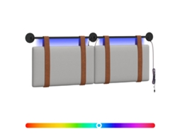Conjunto 1 Cabeceira Suspensa Vidaxl Cinzento Couro Sintético (150 X 55 X 5 Cm)