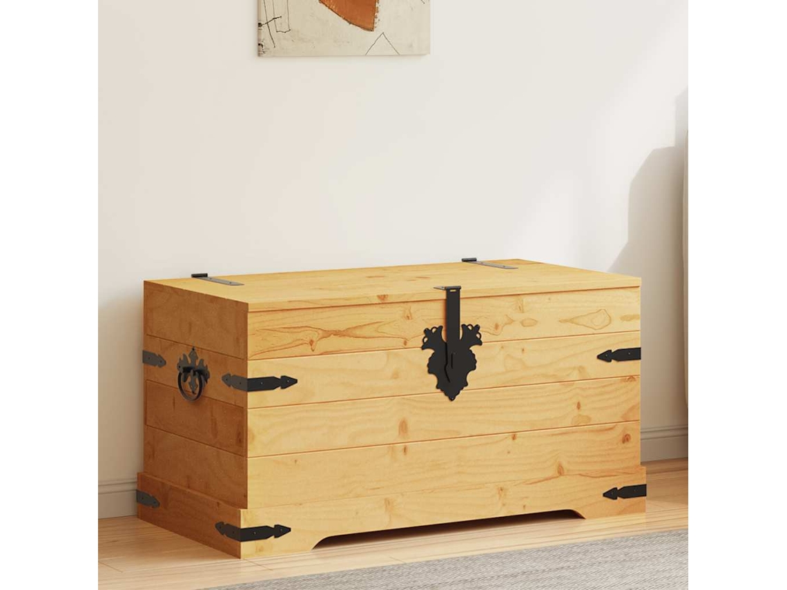 Vidaxl Arca De Arrumação Corona Range Em Pinho Mexicano 91x49,5x47 Cm