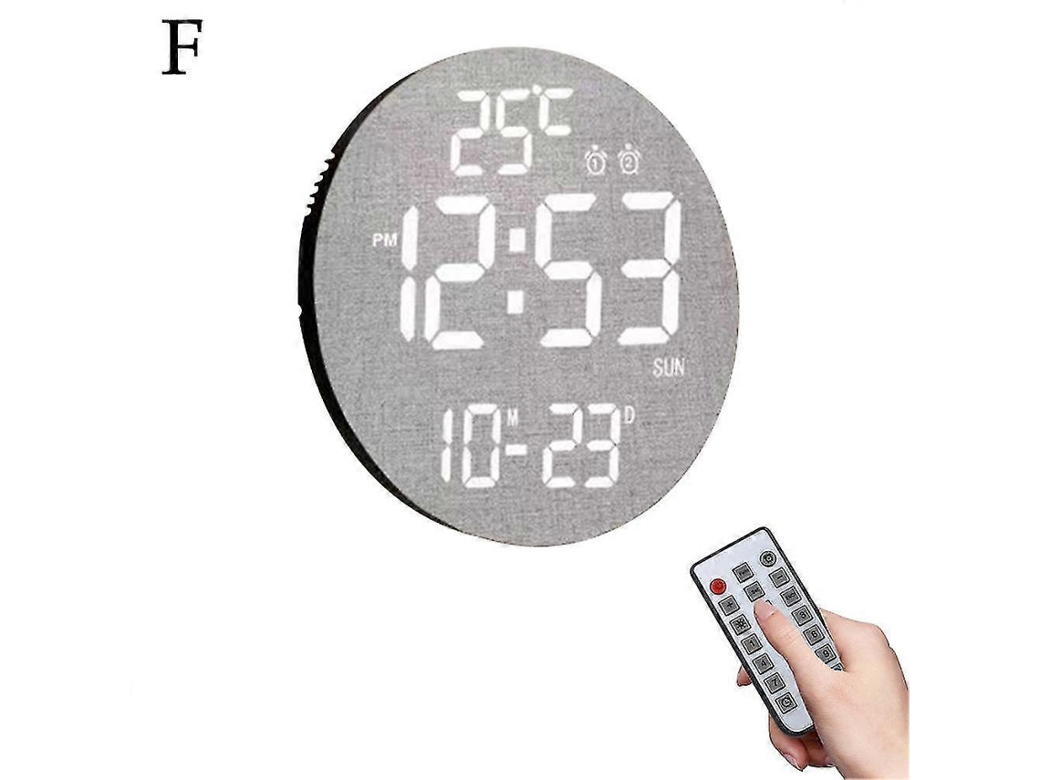 Digital Wall Clocks, Digital Clock Adjustable Brightness Large Led Display Alarm 26swhite Light Black Cloth