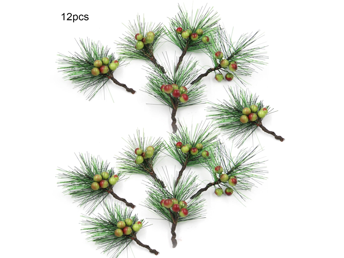 Conjunto de 12 ramos decorativos de Natal em PVC LAXISCREED