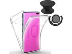 Kit Capa/PopSocket e Suporte PopSocket Samsung Galaxy A50 3x1 360º Impact Protection Transparente