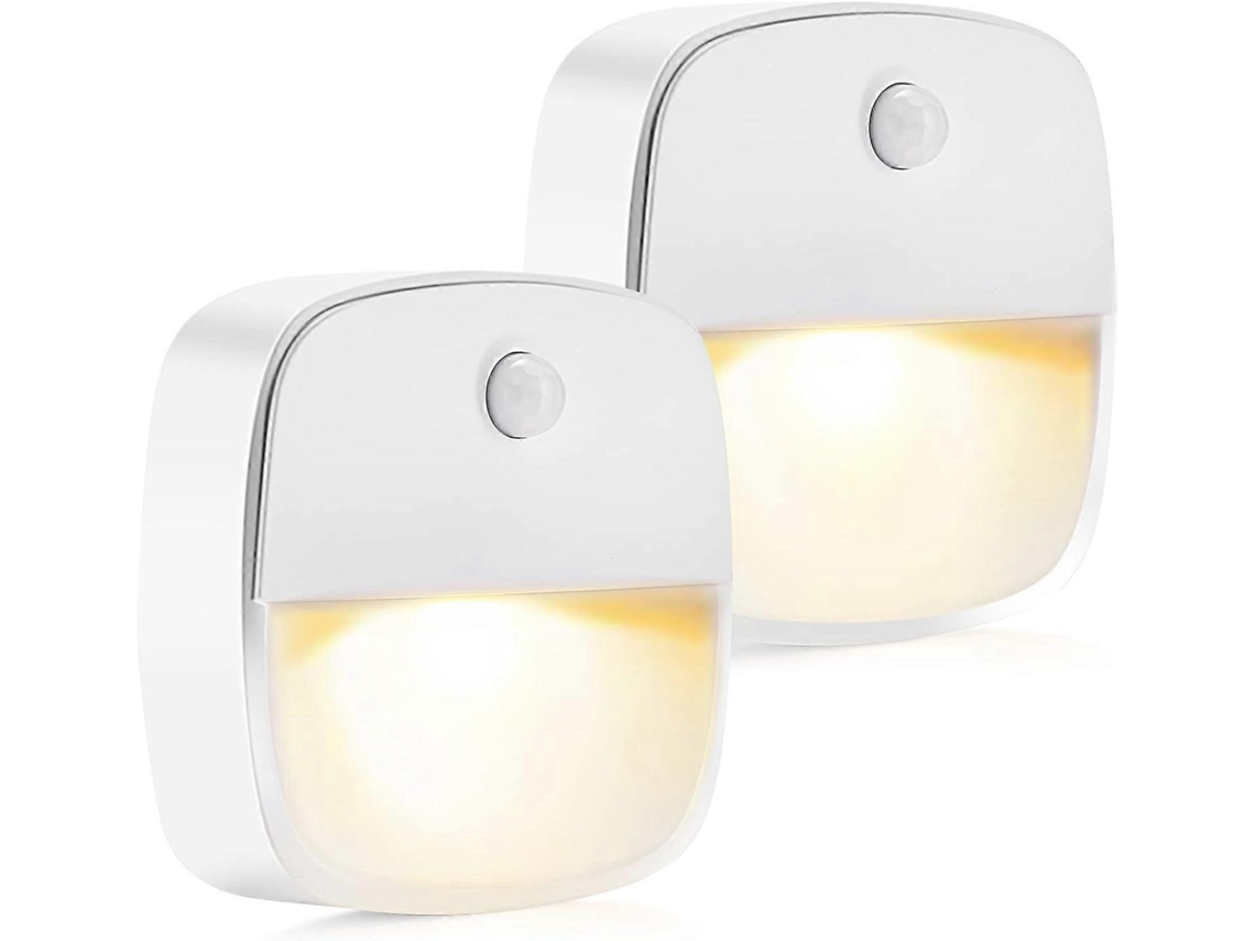 Rebe luz Noturna Infantil 2 Peças com Sensor de Luz, Modos Constante e Automático, Luz Branca Quente