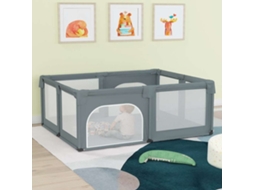 Vidaxl Parque Para Bebés Com 2 Portas Tecido Oxford Cinzento-claro
