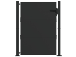 Conjunto 1 Portão De Jardim Vidaxl Preto Aço (110 X 130 Cm)