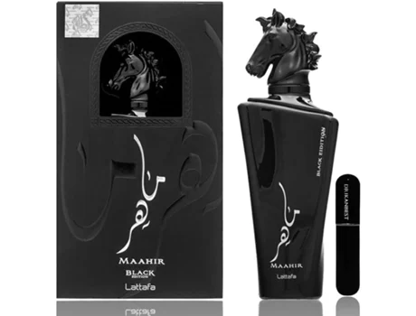 Perfume Maahir Black Edition (Original) Eau De Parfum Unissex 100ml Brinde Atomizador DRIKANBEST Recarregável 5ml