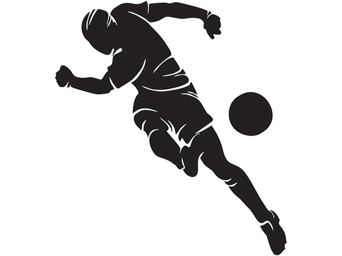 Adesivo De Parede 3d De Futebol Preto Em Papel Resistente, Decoração De Parede Para