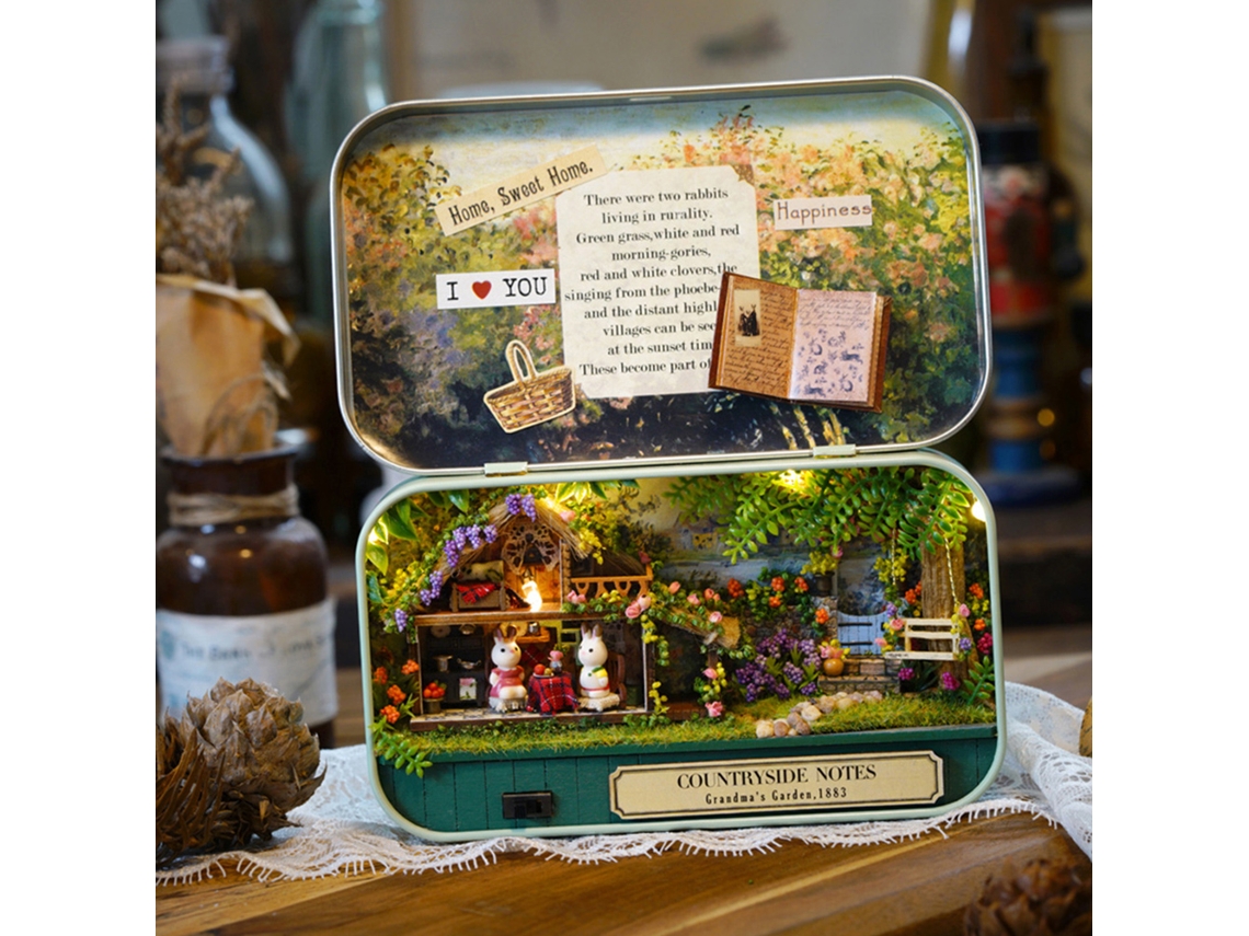 Ats caja Teatsro de Puzzle de Madera Diy Miniatsura Casa de Muñecas Juguete Educatsivo Regalo para Niños Decoración Hogar