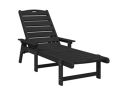 Maison Exclusive - Espreguiçadeira 2 Pcs Preto 195,5 X 53 X 98,5 Cm Polietileno