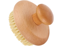 Escova De Banho Esfoliante Redonda Tehaux, Escova Seca Leve E Compacta Com Cerdas Macias Para Esfoliação Massagem, Uso