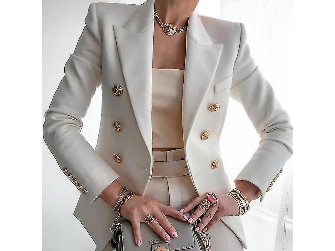 Jaqueta Formal Fasst para Mulher 2023, Traje de Trabalho, Manga Longa, Casual | S