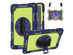 Capa Para Samsung Galaxy Tab A9 Lite 8.7 2023 Com Suporte Giratório, Cores Contrastantes E Proteção Total, Sziqiqi Verde Amarela. Tuotuo