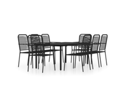 Maison Exclusive - 9 Pcs Conjunto De Jantar Para Jardim Preto