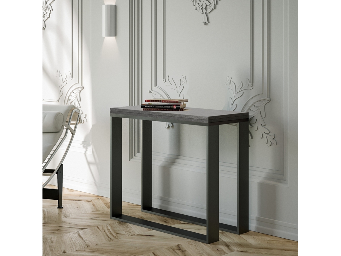 Consolas Elettra Libra Extensível até 90 cm ITAMOBY (90 x 45 x 80 cm - Painéis em Melamina - Cimento)