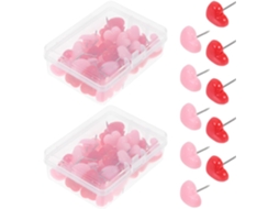 Tachinhas Decorativas Leves E Portáteis, 300 Unidades, Em Formato De Coração, Feitas De Plástico E Arame Aço, Cores