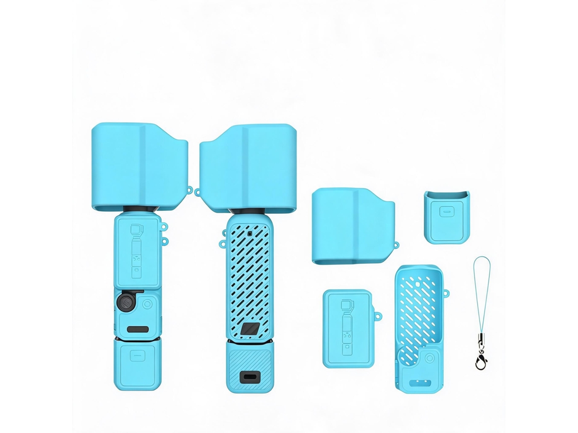 Capa Protetora De Silicone Para Dji Osmo Pocket 4p Com Cordão (azul)