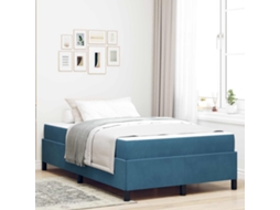 Vidaxl Estrutura Da Cama Azul Escuro 120 X 200 Cm Tecido