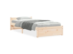 Bed Frame, Bed Frames Vidaxl Marrom Madeira (75 X 190 Cm)