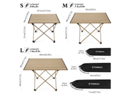 Mesa de Camping Plegable Ligera Aluminio Outdoor