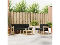 Vidaxl Conjunto De Sofás Para Exterior 6 Unid. Branco E Preto