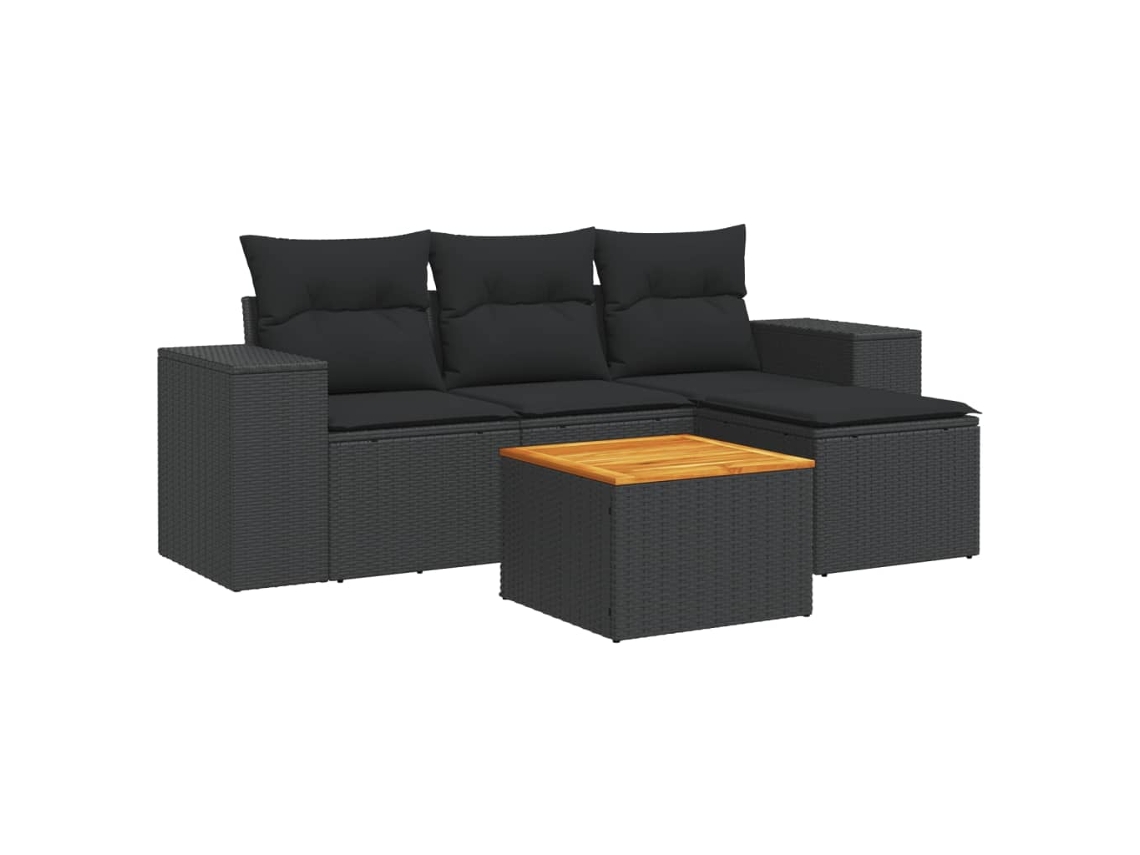 Garden Sofa Set, Garden Sofa Sets Vidaxl Preto Rattan / Vime (n/a)