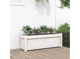 Vidaxl Vaso/floreira De Jardim 90x31x31 Cm Pinho Maciço Branco
