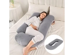 Almofada para Grávidas, Travesseiro de Corpo Inteiro, Item Essencial para a Maternidade SPQMENT (65x90x175cm cinza)