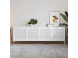 Vidaxl Portas De Armário 4 Pcs Design De Persiana Pinho Maciço Branco