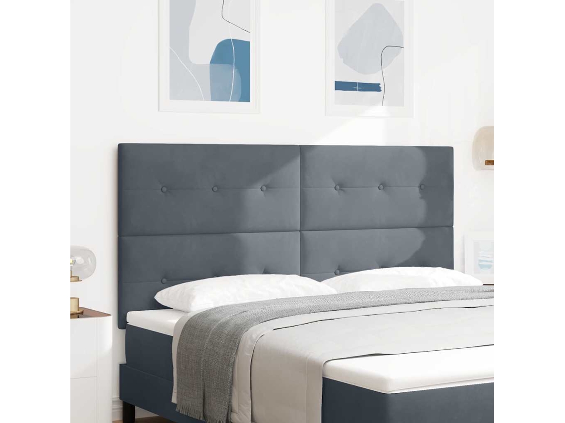 Vidaxl Cabeceira Cinza Escuro 180 Cm Veludo