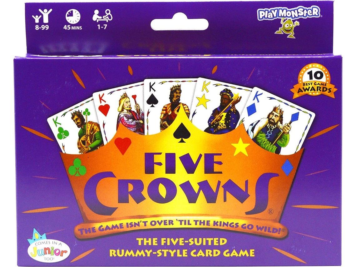 Five Crowns Card Game Family Jogos Divertidos para a Noite de em Família com Crianças$Crown Poker Board Um Jogo Obrigatór UISAVE