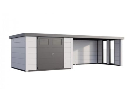 Abrigo De Jardim Metálico Nh9 Com Apoio Xl E Janelas À Direita | Branco / Branco | (464 X 298) Novo Habitat (328 X 298)