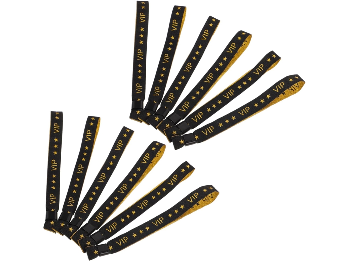 Pulseiras VIP de poliéster para identificação rápida em feiras e eventos, pacote com 50 unidades. Ideais para eventos, brindes e outras ocasiões.
