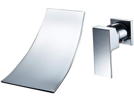 Torneira Mural De Casa De Banho, Cascata, Cromada Relavaev