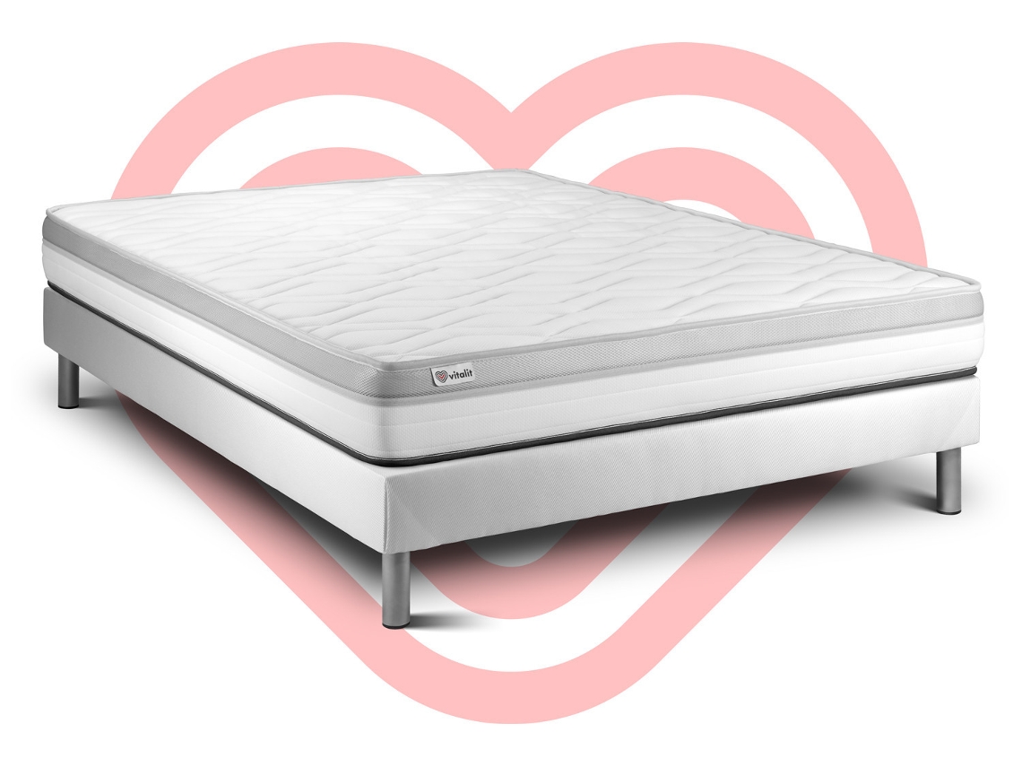 Conjunto Vital Relax 140 X 220 Cm Somier Kit Branco