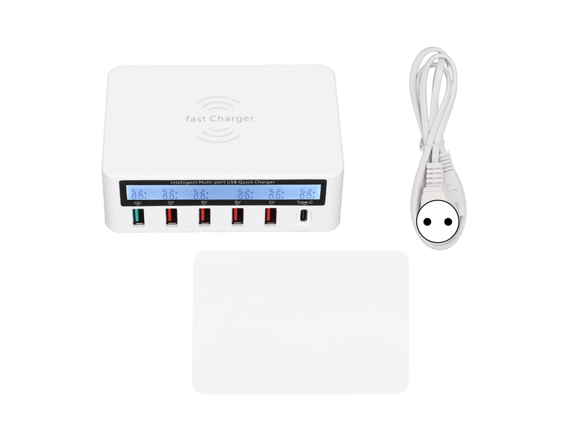 Estação de Carregamento USB com 6 Portas e Carregamento Rápido 50W EOOCOO