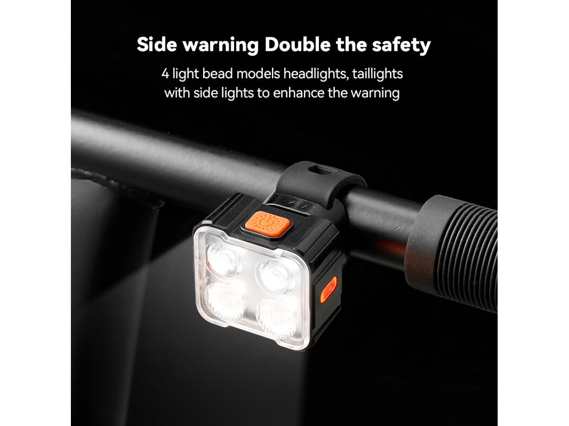 Lanterna Traseira De Bicicleta Com 6 Leds Recarregável Via Usb Com 4 A 6 Leds Carregamento Tipo C Ideal Para Ciclismo Bicicletas Mtb E Faróis