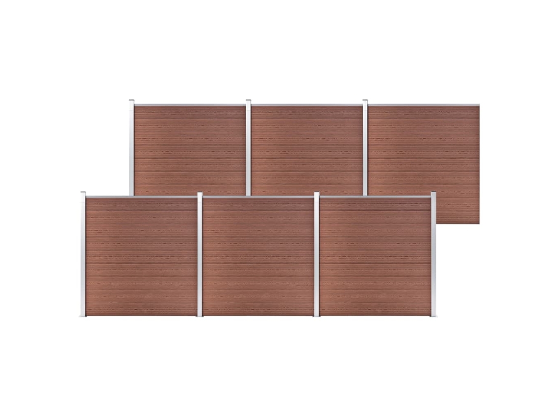 Vidaxl Painel De Vedação Para Jardim 1045x186 Cm Wpc Castanho
