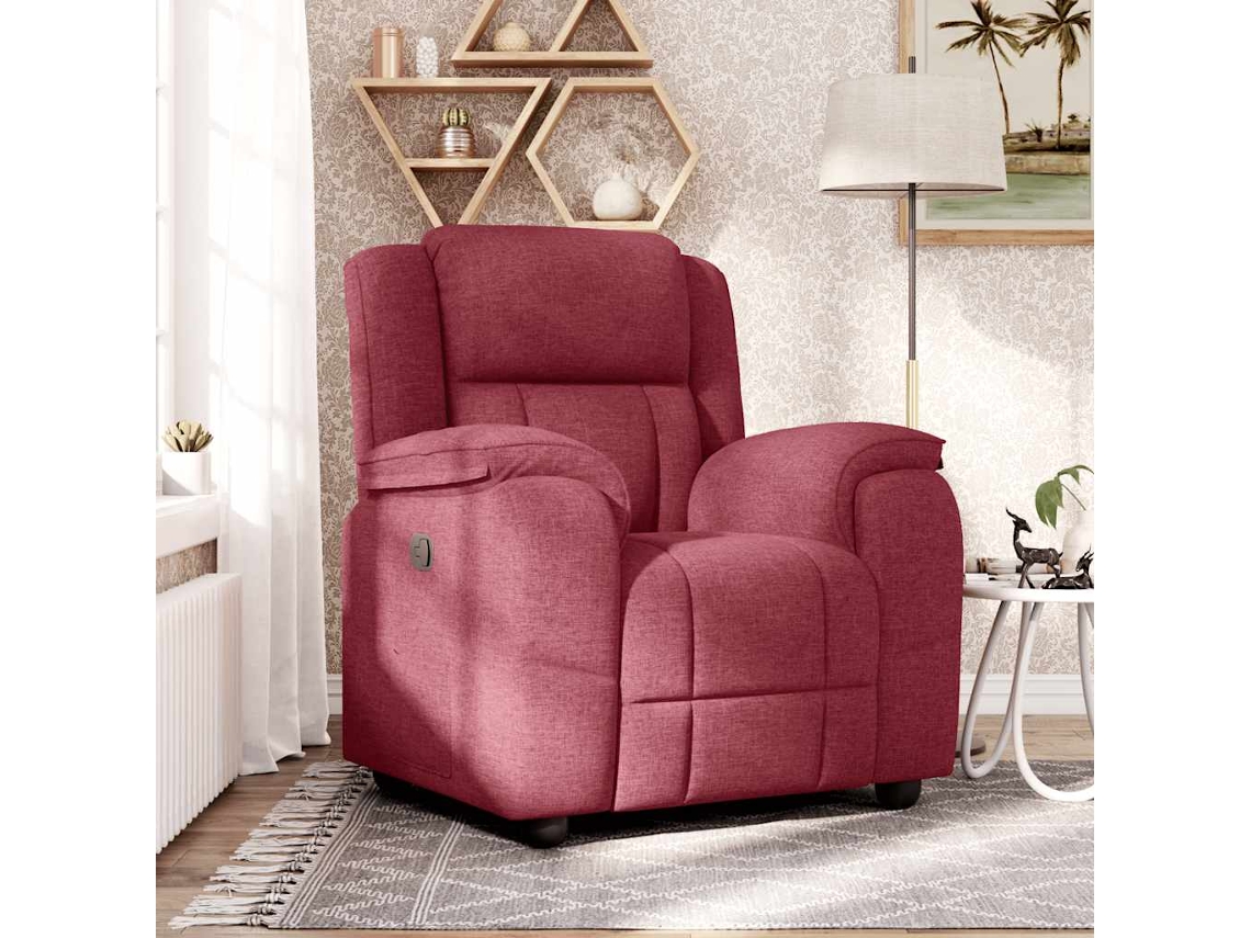 Vidaxl Poltrona Reclinável Tecido Vermelho Tinto