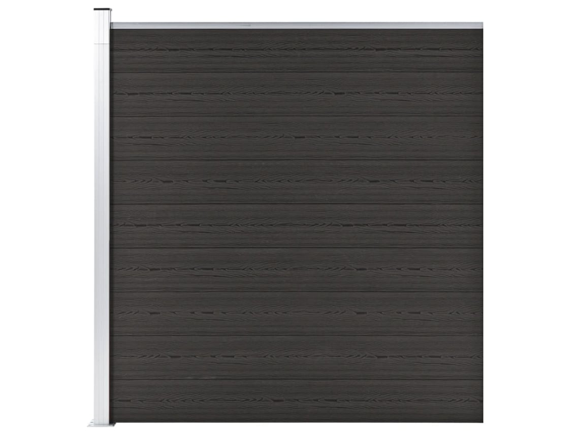 vidaXL Painel de vedação WPC 175x186 cm preto
