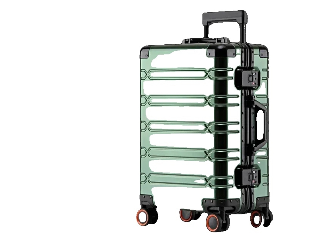 Mala De Viagem, Grande Capacidade, Design Com Rodas Giratórias, Verde Escuro, 24 Polegadas