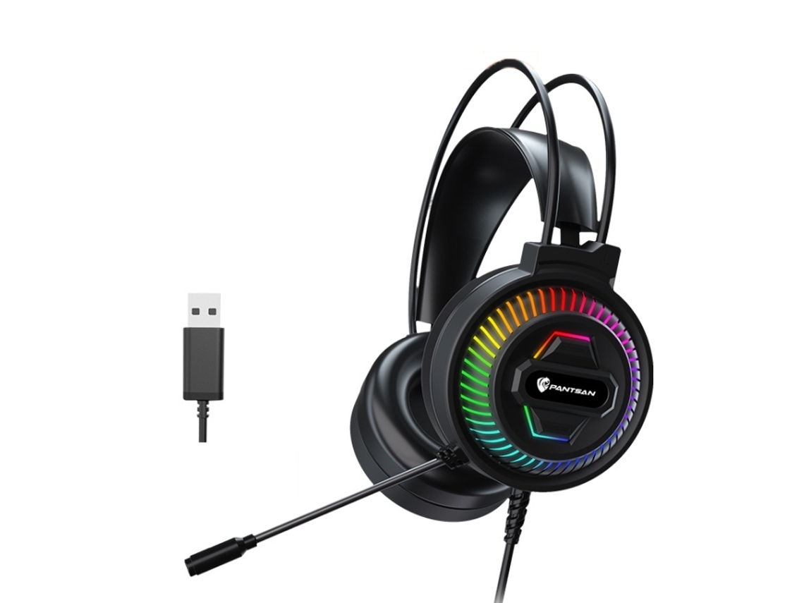 Auscultadores com Microfone ZRUXE Psh 400 com Usb, 7.1, RGB e Fios