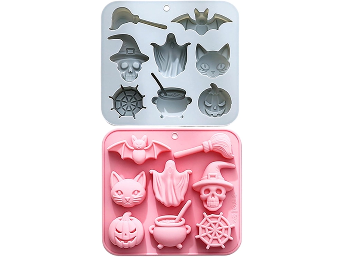 Conjunto De 2 Formas De Silicone Festivas Chocolate Com Tema De Halloween