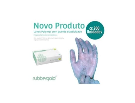 Luvas Polymer Azul Sem Pó Tamanho M 200Uni