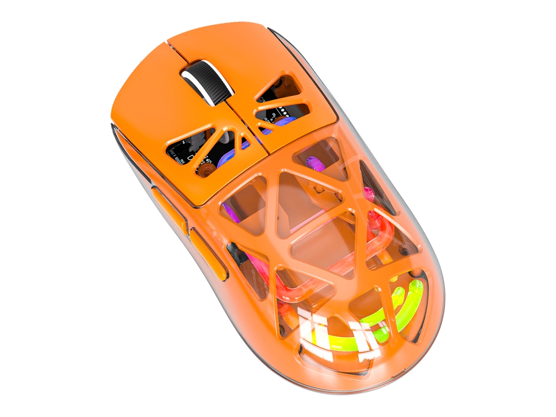 Ratos De Jogo Leve M7 3 Modos (2.4g/bt/fio) Transparente Oco Recarregável Led Ratos De Computador