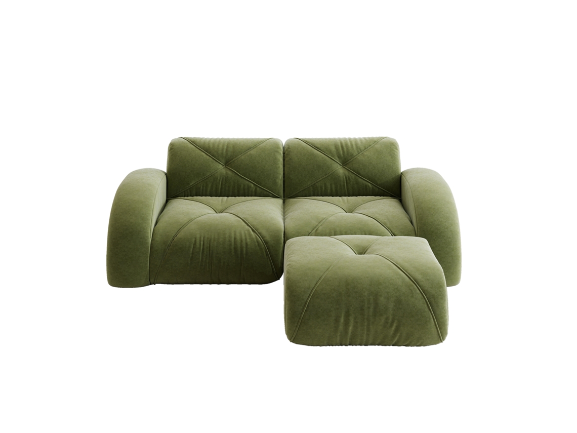 Conjunto de 2 Pufes com armazenamento, em Tecido Chenille e PU, assento acolchoado, cinza BAGOLY SHOP