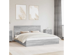 Vidaxl Cama Com Armazenamento Com Gaveta Cinza Sonoma 180 X 200 Cm