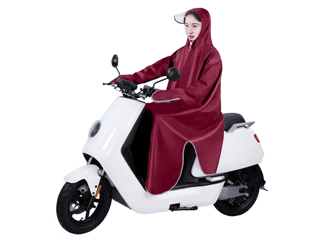 Casaco de Chuva para Bicicleta Elétrica Oxford Cloth Unissex Manga Ampliado Vinho 5xl