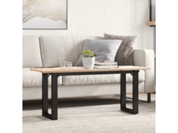 Vidaxl Mesa De Centro Estrutura Em O 110x40x45cm Pinho E Aço