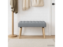 Vidaxl Banco Com Tufting Em Canal Cinzento-claro 80 X 40 X 46 Cm