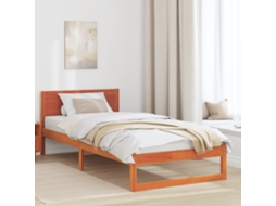 Estrutura De Cama Marrom Cera Madeira Maciça 90 X 200 Cm Robusta